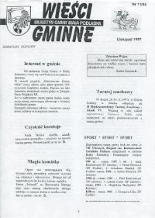 Wieści Gminne : biuletyn Urzędu Gminy w Białej Podlaskiej R. 3 (1997) nr 11