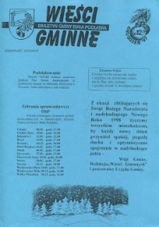 Wieści Gminne : biuletyn Urzędu Gminy w Białej Podlaskiej R. 3 (1997) nr 12