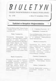 Biuletyn Urzędu Wojewódzkiego w Białej Podlaskiej R. 1 (1994) nr 1