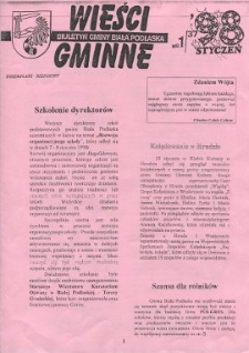 Wieści Gminne : biuletyn Urzędu Gminy w Białej Podlaskiej R. 4 (1998) nr 1