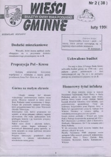 Wieści Gminne : biuletyn Urzędu Gminy w Białej Podlaskiej R. 4 (1998) nr 2