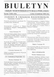 Biuletyn Urzędu Wojewódzkiego w Białej Podlaskiej R. 5 (1998) nr 15 (160)