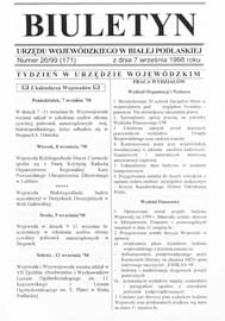Biuletyn Urzędu Wojewódzkiego w Białej Podlaskiej R. 5 (1998) nr 26 (171)