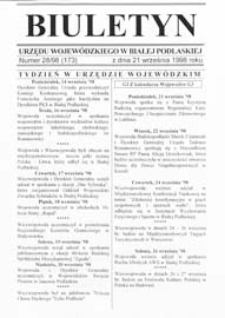 Biuletyn Urzędu Wojewódzkiego w Białej Podlaskiej R. 5 (1998) nr 28 (173)