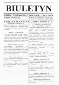 Biuletyn Urzędu Wojewódzkiego w Białej Podlaskiej R. 5 (1998) nr 29 (174)