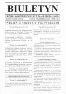Biuletyn Urzędu Wojewódzkiego w Białej Podlaskiej R. 5 (1998) nr 32 (177)