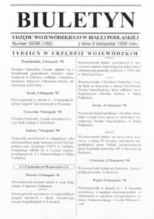 Biuletyn Urzędu Wojewódzkiego w Białej Podlaskiej R. 5 (1998) nr 35 (180)