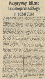 Pozytywny bilans bialskopodlaskiego mleczarstwa