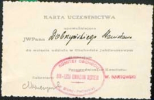 300-lecie Męskiego Gimnazjum Bialskiego 1628-1928 : 23.IX.1928 : karta uczestnictwa