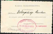 300-lecie Męskiego Gimnazjum Bialskiego 1628-1928 : 23.IX.1928 : karta uczestnictwa