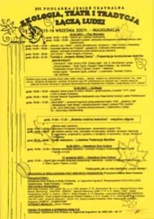 XVI Podlaska Jesień Teatralna w Białej Podlaskiej : plakat