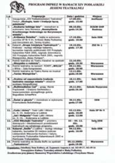 XIV Podlaska Jesień Teatralna w Białej Podlaskiej : plakat