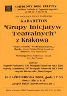 Kabareton "Grupy Inicjatyw Lokalnych" z Krakowa" : afisz