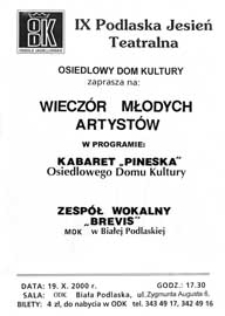 Wieczór młodych artystów : afisz