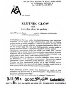 Złotnik głów czyli wszystkie głowy do pozłoty : afisz