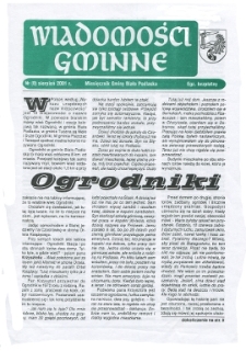 Wiadomości Gminne : miesięcznik gminy Biała Podlaska R. 3 (2001) nr 8