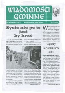 Wiadomości Gminne : miesięcznik gminy Biała Podlaska R. 3 (2001) nr 10