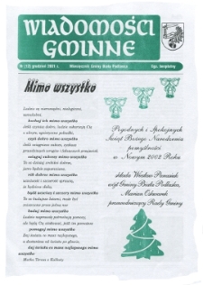 Wiadomości Gminne : miesięcznik gminy Biała Podlaska R. 3 (2001) nr 12