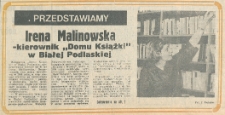 Irena Malinowska - kierownik "Domu Książki" w Białej Podlaskiej