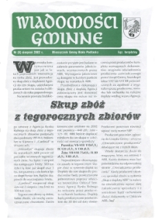 Wiadomości Gminne : miesięcznik gminy Biała Podlaska R. 4 (2002) nr 8