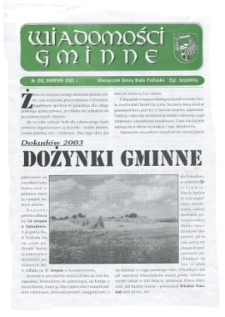 Wiadomości Gminne : miesięcznik gminy Biała Podlaska R. 5 (2003) nr 8
