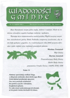 Wiadomości Gminne : miesięcznik gminy Biała Podlaska R. 5 (2003) nr 12
