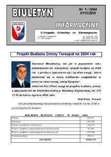 Biuletyn Informacyjny Urzędu Gminy w Terespolu R. 13 (2004) nr 1