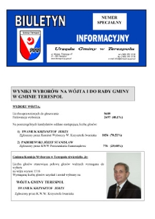 Biuletyn Informacyjny Urzędu Gminy w Terespolu R. 15 (2006) nr specjalny