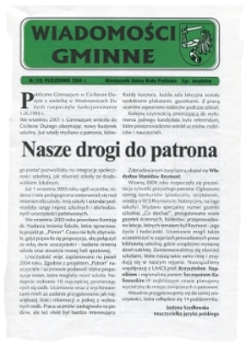 Wiadomości Gminne : miesięcznik gminy Biała Podlaska R. 6 (2004) nr 10