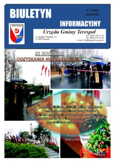 Biuletyn Informacyjny Urzędu Gminy w Terespolu R. 18 (2009) nr 9