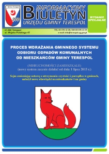 Biuletyn Informacyjny Urzędu Gminy w Terespolu R. 22 (2013) nr specjalny