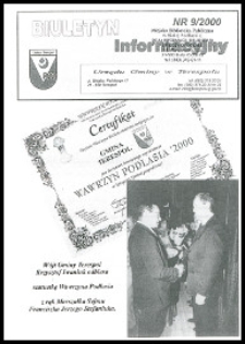 Biuletyn Informacyjny Urzędu Gminy w Terespolu R. 9 (2000) nr 9