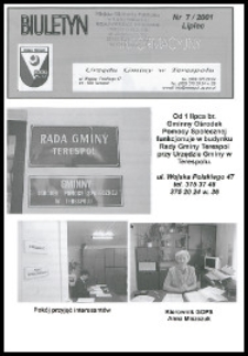 Biuletyn Informacyjny Urzędu Gminy w Terespolu R. 10 (2001) nr 7