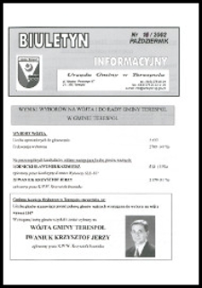 Biuletyn Informacyjny Urzędu Gminy w Terespolu R. 11 (2002) nr 11
