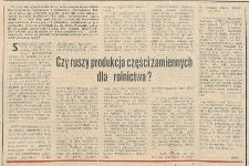 Czy ruszy produkcja części zamiennych dla rolnictwa ?
