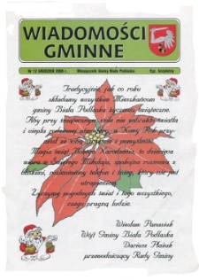 Wiadomości Gminne : miesięcznik gminy Biała Podlaska R. 8 (2006) nr 12