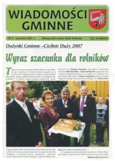 Wiadomości Gminne : miesięcznik gminy Biała Podlaska R. 9 (2007) nr 9