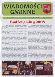 Wiadomości Gminne : miesięcznik gminy Biała Podlaska R. 10 (2008) nr 1