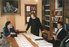 Wizyta bibliotekarzy WiMBP w Białej Podlaskiej w bibliotekach obwodu brzeskiego na Białorusi - w bibliotece w Iwanowie