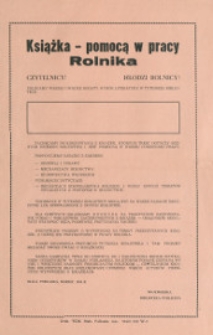 [Afisz] : [Inc.:] Książka - pomocą w pracy Rolnika