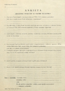 Ankieta "Biblioteki publiczne w służbie rolnictwa"