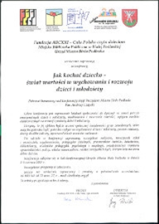 Ulotka : [Inc.] Jak kochać dziecko - świat wartości w wychowaniu i rozwoju dzieci i młodzieży