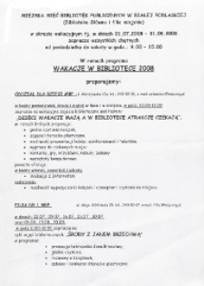 Druk ulotny : Wakacje w bibliotece 2008