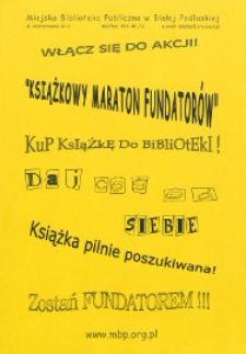 Ulotka : [Inc.:] "Książkowy maraton fundatorów" [...]