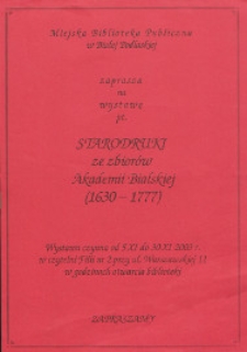 Otwarcie wystawy pt. Starodruki ze zbiorów Akademii Bialskiej (1630-1777) w Filii nr 2 Miejskiej Biblioteki Publicznej, 5.11-30 XI 2003 r.