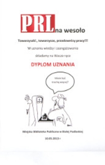 Plakat : Noc bibliotek : PRL na wesoło, 10 maja 2013 r.