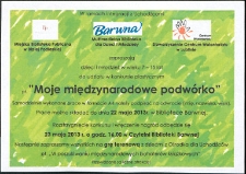 Ulotka : Konkurs plastyczny "Moje międzynarodowe podwórko"