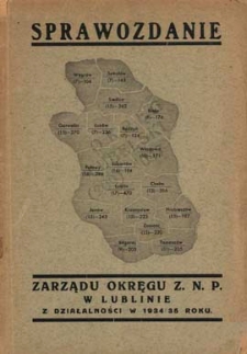 Sprawozdanie Zarządu Okręgu Związku Nauczycielstwa Polskiego w Lublinie z dzialalności w roku 1934/35
