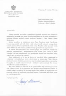 Podziękowanie za udział Miejskiej Biblioteki Publicznej w Białej Podlaskiej w "Narodowym Czytaniu Pana Tadeusza"