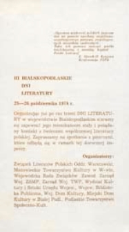 Druk ulotny : [Inc.:] Bialskopodlaskie Dni Literatury 25-26 października 1978 r.